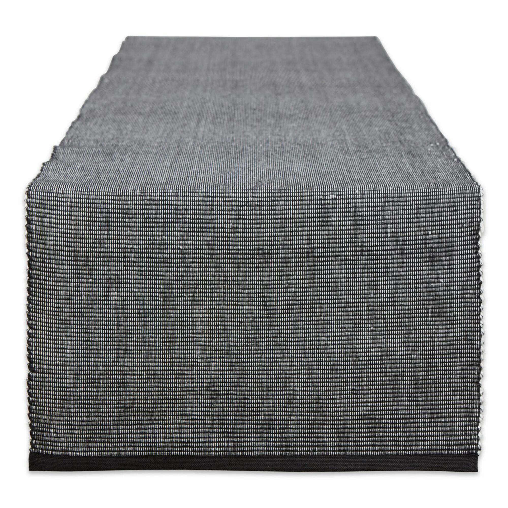 DII® 72" Black & White 2-Tone Ribbed Table Runner